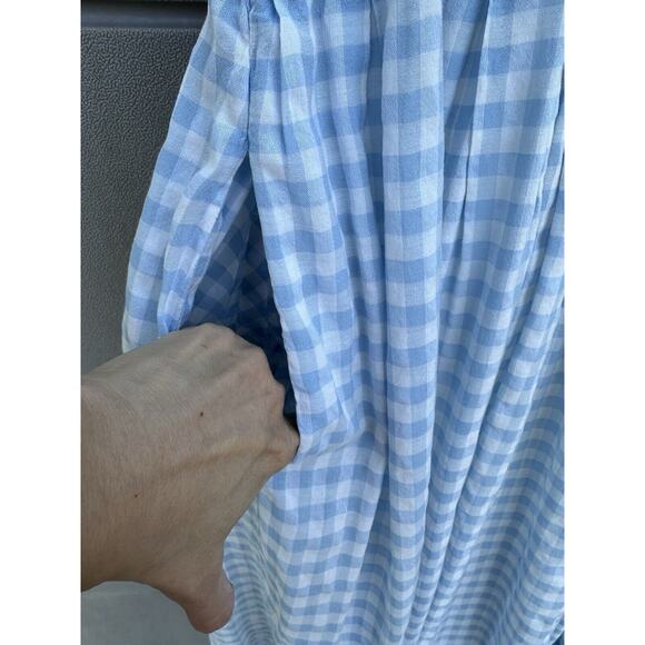 HIGH Everyday Couture by Claire Campbell Blue Gingham Midi Dress Sz M Drop Waist - Picture 14 of 14